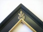 1_'' FLORENTINE BLACK WITH GOLD S/E PICTURE FRAME